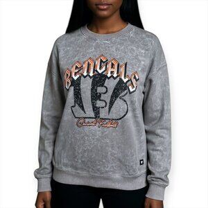 Wild Collective Cincinnati Bengals Oversized Distressed Graphic Sweatshirt L NEW